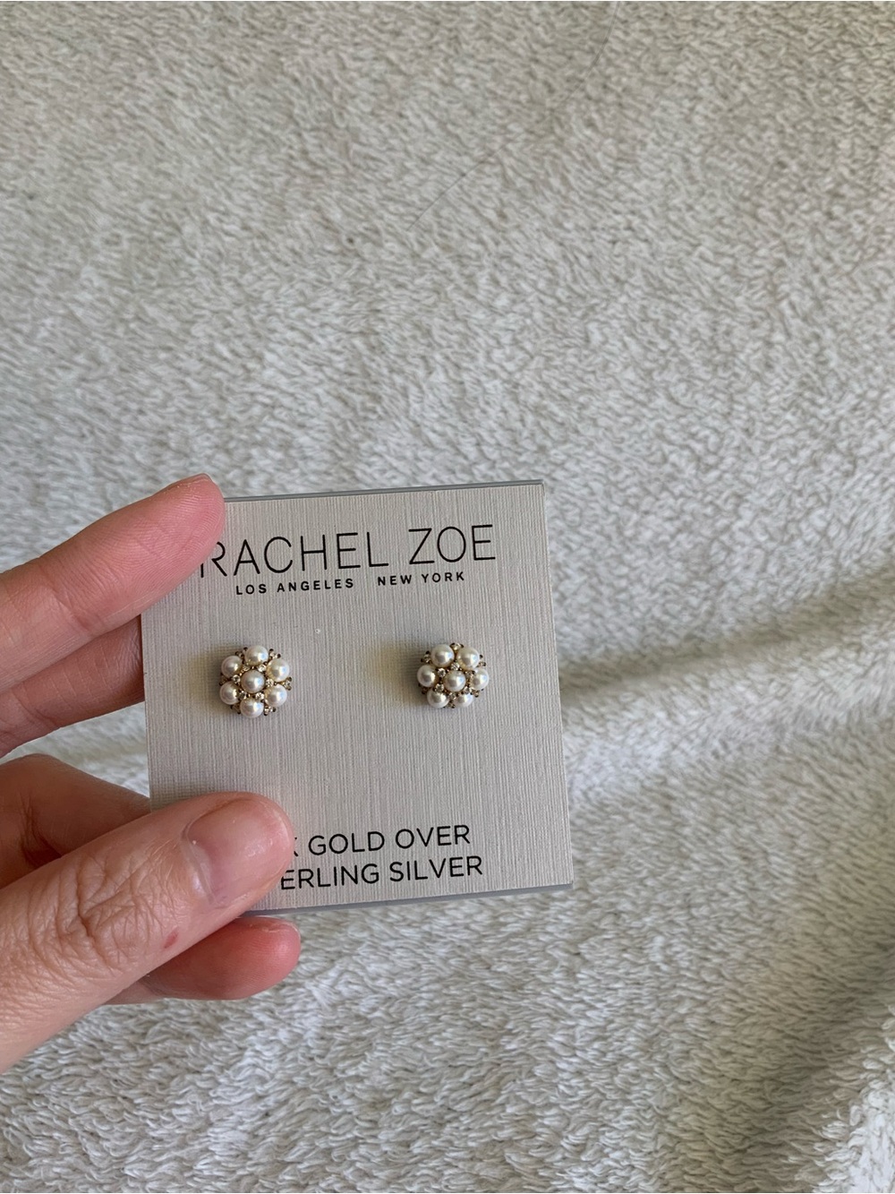 Rachel Zoe 18K Gold Plated Sterling Silver Pearl Stud Earrings